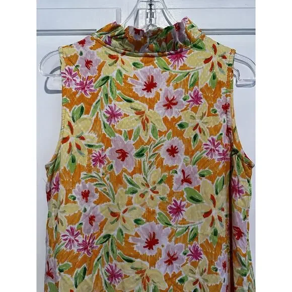 Crown And Ivy Shift Dress Size Medium Floral Sleeveless NWT Beach Costal Resort - Picture 7 of 11